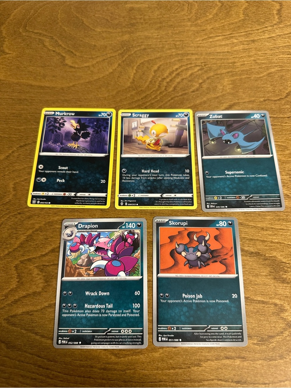 Lot of 5 Pokemon Cards NM